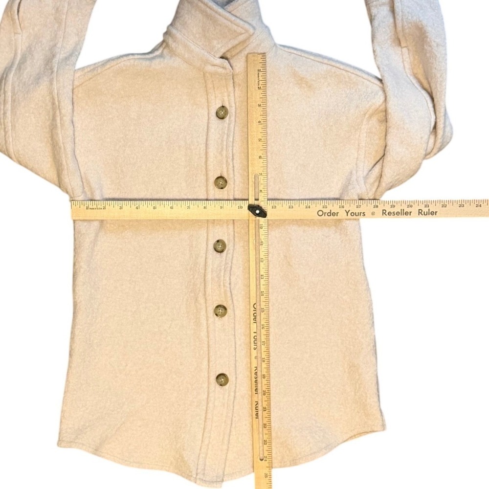 Aritzia Babaton Womens Pelli Shacket XS Ivory Merino Wool Jacket Minimalist - Picture 6 of 8